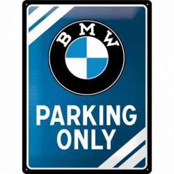 Placa metalica - BMW - Parking Only Blue - 30x40 cm
